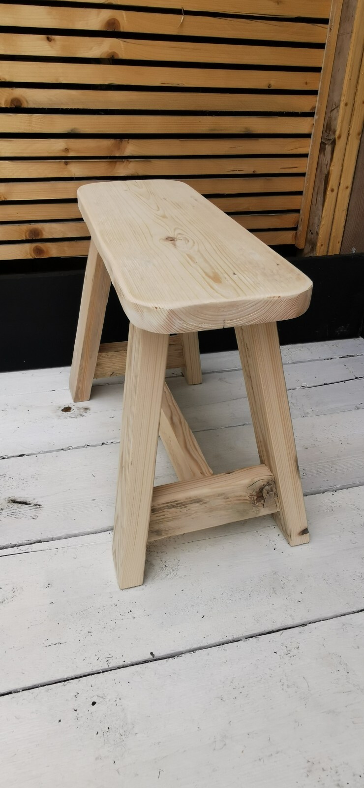 Milking bench Rustic Reclaimed 60 cm Solid Wooden pine Dining Bench eBay