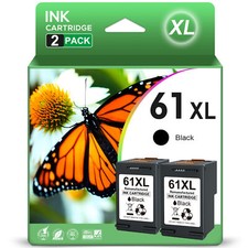 2Pack 61XL Black Ink Cartridge compatible for HP ENVY 4500 4501 5530 5531 5535