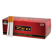 10 cajas (ZEN rojo sabor completo tamaño king KS) 250 tubos filtrados de cigarrillos por caja