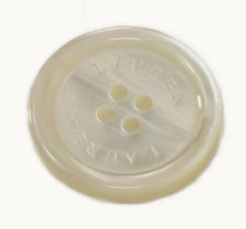 Ralph Lauren White semi-translucent plastic Replacement Main front button 1.10"