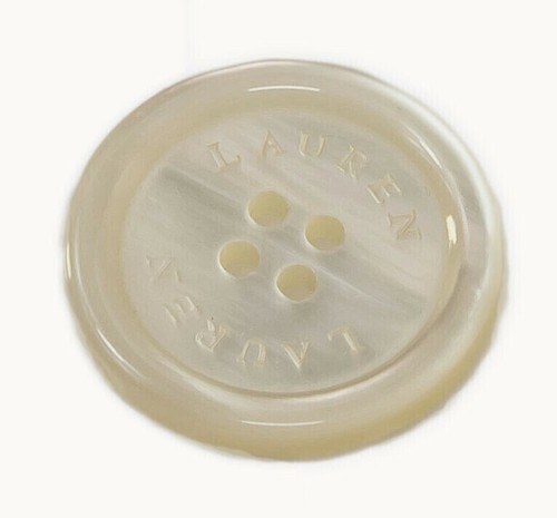 Ralph Lauren White semi-translucent plastic Replacement Main front button 1.10"