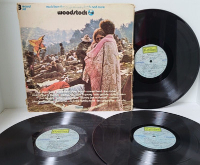 WOODSTOCK Soundtrack 3x LP 1970 Cotillion SD3-500 - Play Tested VG  *J1
