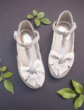 New JoyFolie Champagne Gemma Girl's Special Occasion Shimmer Bow Mary Jane Shoe