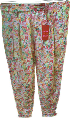 Oilily  Hose Sommerhose Pumphose Panto Orange-Rot-Grün geblümt Gr. S - XS