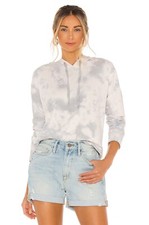 Bobi Tie Dye Terry Sweatshirt Grey White Long Sleeve Revolve M NWT 75