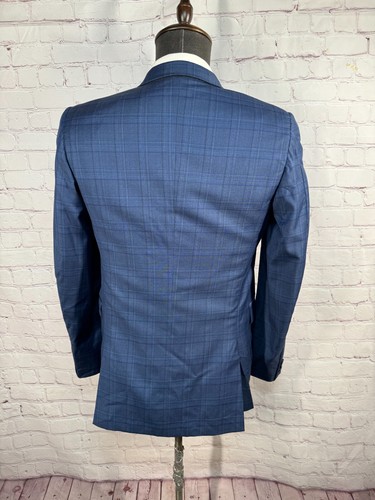 HICKEY FREEMAN BOYS' Blue GLEN PLAID Wool Sport Coat Blazer Jacket SIZE 18 - Picture 5 of 10