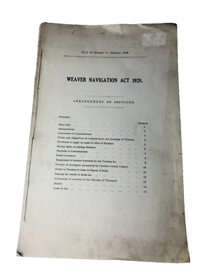 Papers Weaver Navigation Act 1928 Ephemera Vintage ra