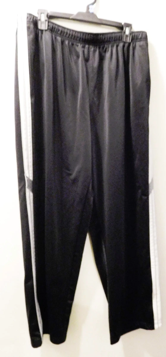 Tek Gear Men's Sweat Pants XL Gym Track Athletic Black w/White & Grey  Stripes