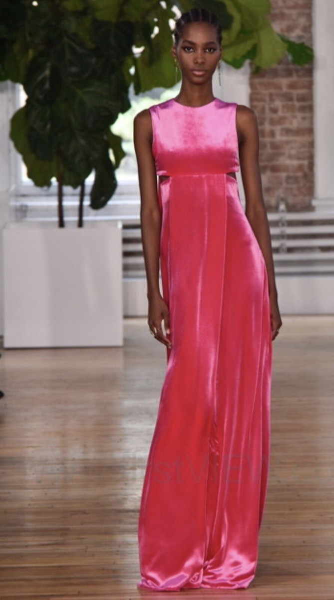 VALENTINO* $9600 Runway Pink Velvet Cutout Gown New IT 40 | eBay
