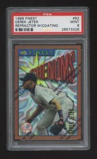 PSA 9 Derek Jeter 1996 FINEST ROOKIE W/COATING FINEST PHENOMS SP   YANKEES  HOF 