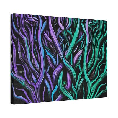 Purple And Green Tree Matte Canvas 12x9 