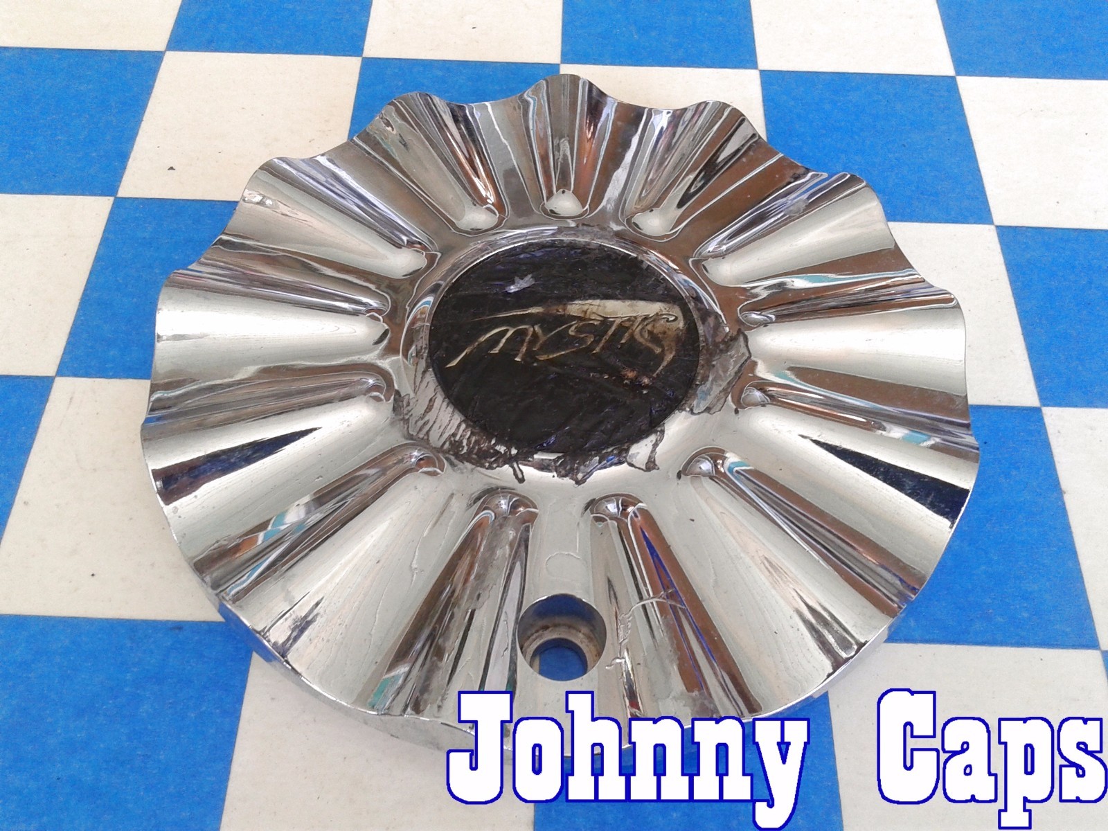 MYSTIC Wheels Chrome Center Caps # NEW Custom Wheel [6] USED Center Cap (1)