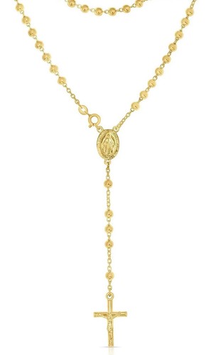 ADIRFINE 925 Sterling Silver 4mm Rosary Bead Necklace - Picture 2 of 3