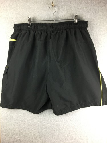 Speedo Board Shorts Men's XL Size 34 Black Polyester Fluro Green Trim Pockets - Picture 7 of 7