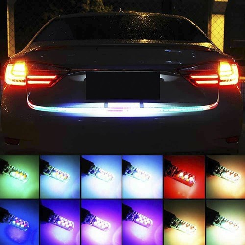 LED T10 Remote Control W5W Wedge RGB Color Changing Car Light Bulbs 6SMD 5050 - Picture 7 of 10