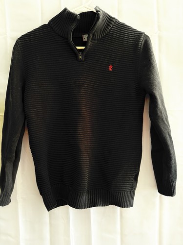 Izod golf Boys XL 14/16 1/4 zip pullover LS polyester black sweater pullover