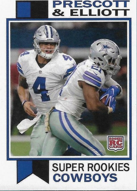 2016 Dallas Cowboys Dak Prescott & Ezekel Elliott Super Rookies Football Card