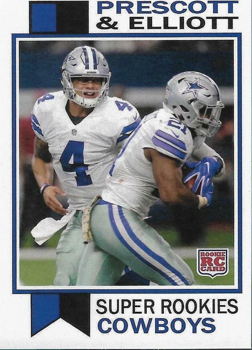 2016 Dallas Cowboys Dak Prescott & Ezekel Elliott Super Rookies Football Card 