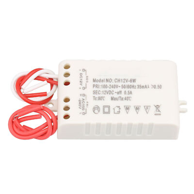 LED Driver 100V-240V AC to 12V DC 6W 0.5A Voltage Output for LED
