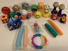 Grab Bag Lot of 28 Toys - TMNT Bouncy Balls Rubber Duck Fidget Dice Yo-Yo Jacks