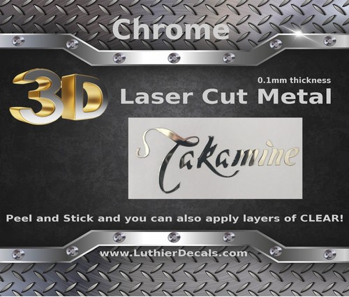 Takamine Gitarre Aufkleber 3D Metall Kopfplatte Restauration Sticker M25 - Bild 1 von 8