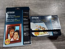 Set of Epson Premium Photo Paper Glossy- 20 5"x7" sheets 100 4"x6" sheets