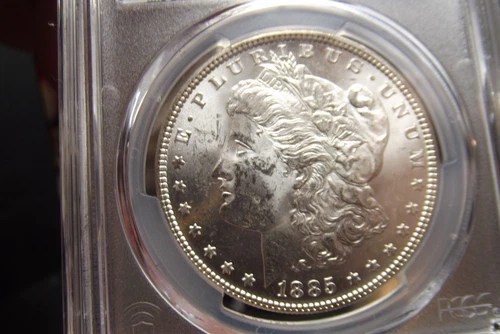 1885-P Morgan Silver Dollar Freshly Graded PCGS MS62 Blast White