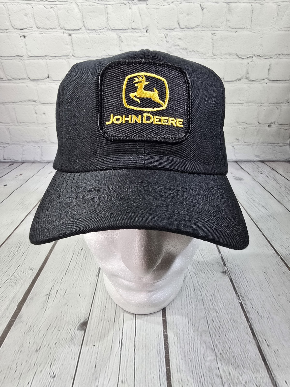John Deere Black Logo Patch SnapBack Hat Cap Made… - image 2
