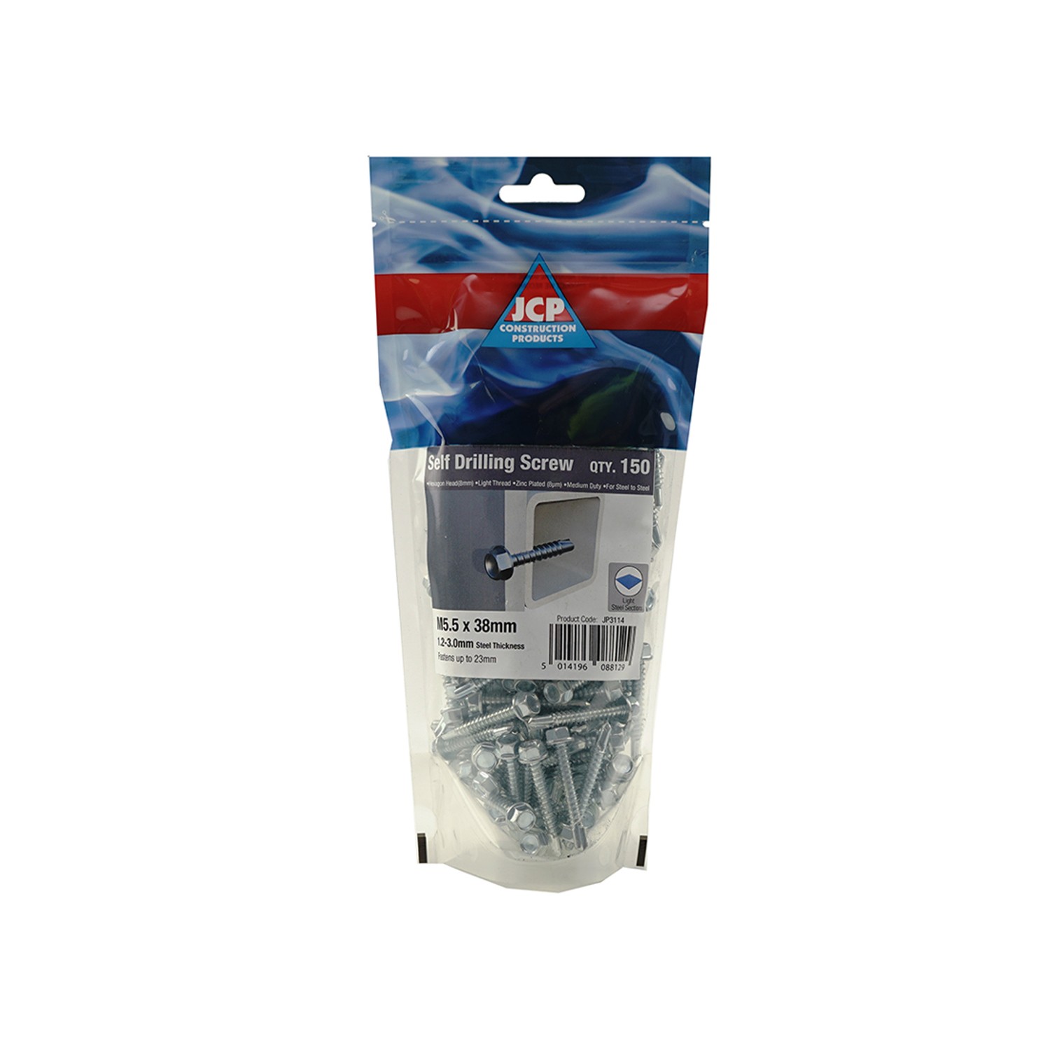 Jcp Fixings Metalfix Self-Drilling Screws 5.5 x 50mm - Bag of 150 - Box of 750