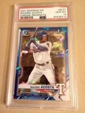 2021 Bowman Chrome SAPPHIRE Maximo Acosta #BCP7 Graded PSA 10 GEM MINT