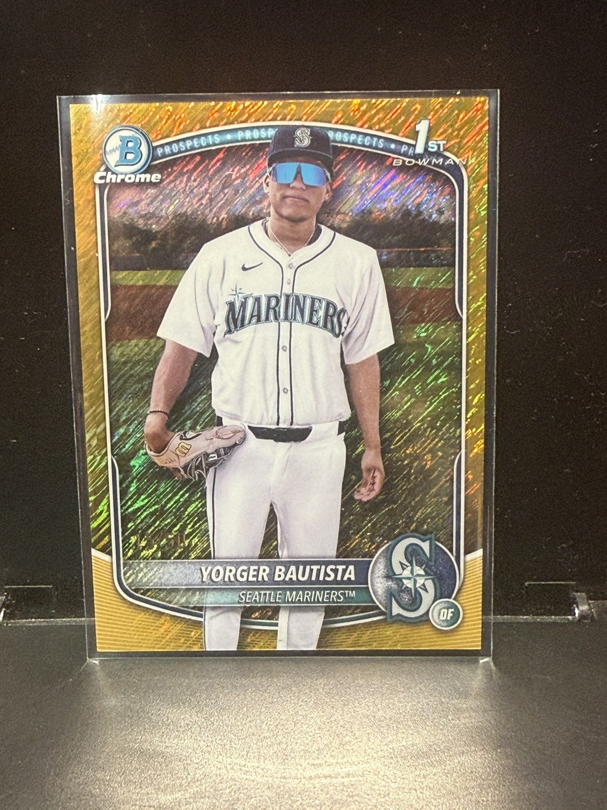 2025 Bowman Chrome 1st #BCP-194 YORGER BAUTISTA - Gold Shimmer /50 - Mariners 📈