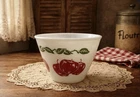 Hazel Atlas Milk Glass Apple Leaf Tall Mixing Bowl 5" Tall  VGC