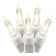 Vickerman X4W7101PBG LED Mini White Wire Italian End Connecting 4 in. Spacing...