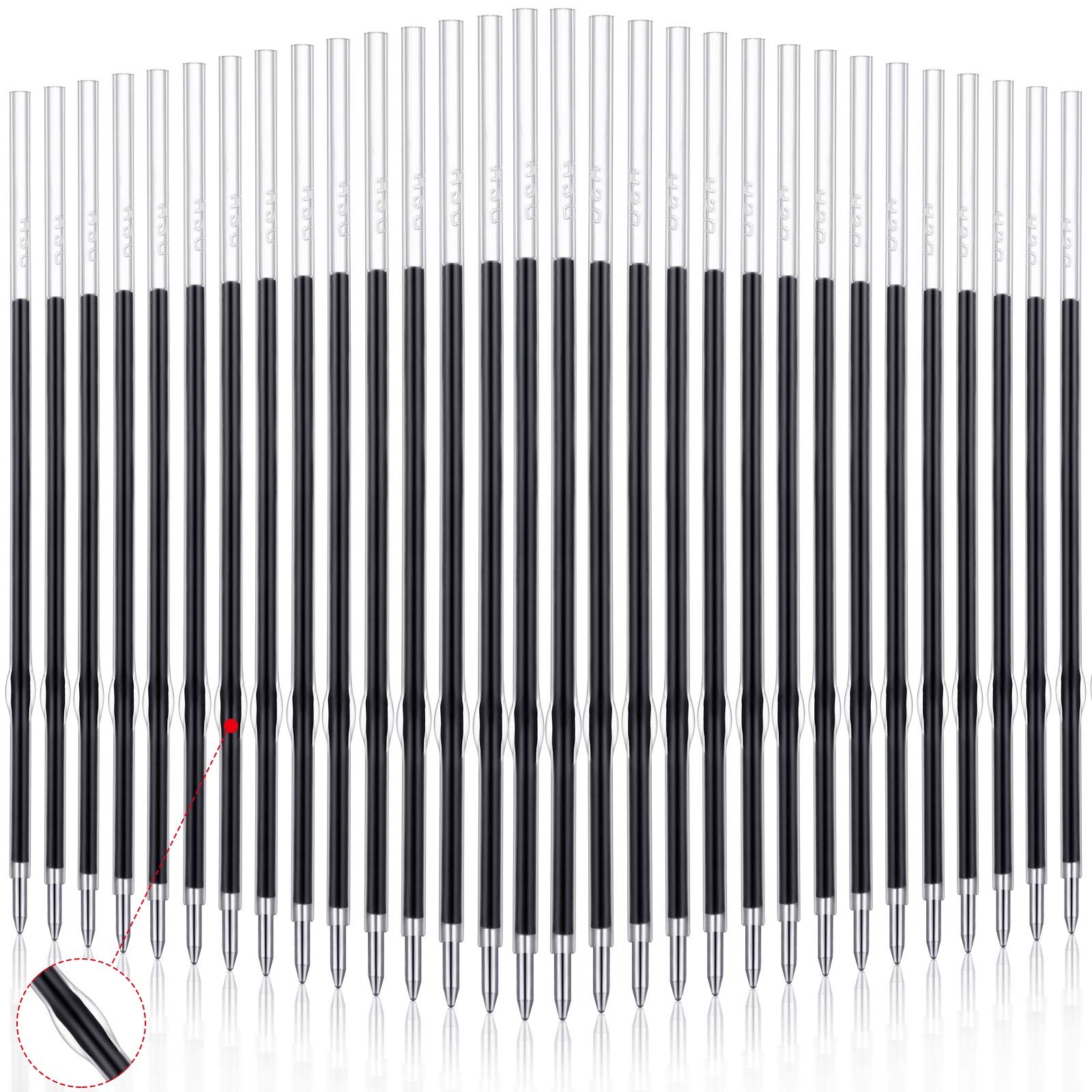 30 Pieces Ink Pen, Ballpoint Pen Refills Replacement Ballpoint Black for Retr...