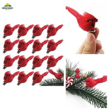 20PCS Red Cardinal Clip-on Christmas Tree Ornaments for Holiday Decoration