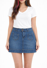 Route 66 Denim Skirt Womens Size 13 14 Blue Jean Mini Stretch Casual
