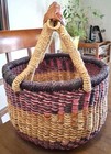 Authentic Handcrafted Bolga Woven 10.5" Basket w/Handle — photo 4