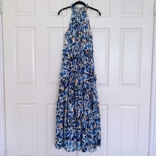 ELLIATT Iridescence Maxi Dress XS Blue Watercolor Formal Gown Prom Wedding Guest