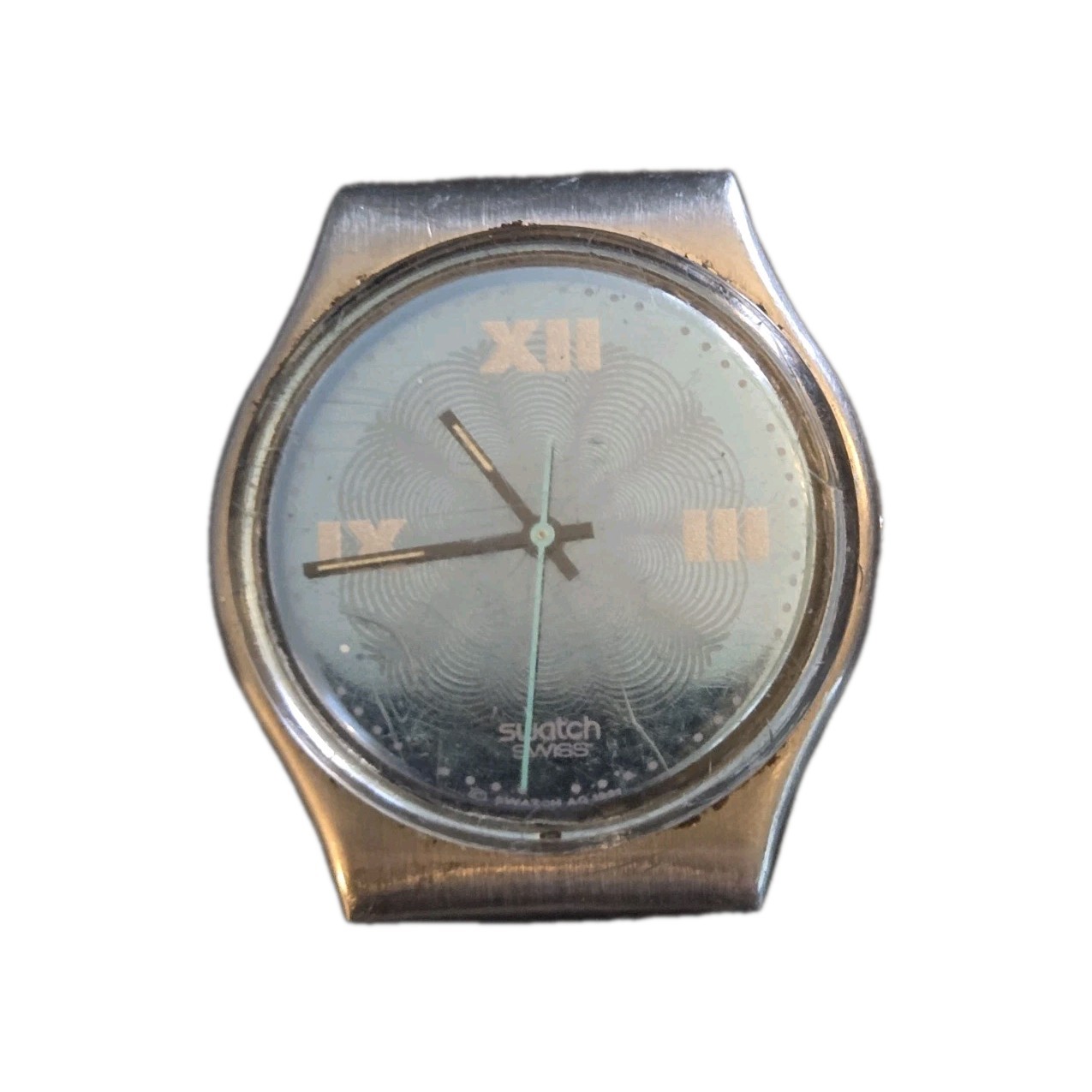 Swatch Plaza Dial Swiss Vintage Made GX121 (Untested) Blue Watch Roman 1991 - vintagewatches.pk