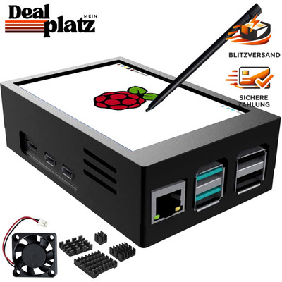 Touchscreen 3,5 Zoll Monitor 480x320 TFT LCD mit Gehäuse für Raspberry Pi 5