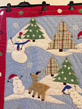 Pottery Barn Kids Winter Wonderland Baby Crib Quilt Multi 36 x 50 Spot