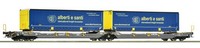 Roco 6600137, Doppeltaschen-Gelenkwagen Alberti E Santi, Hupac, Neu & Ovp, H0