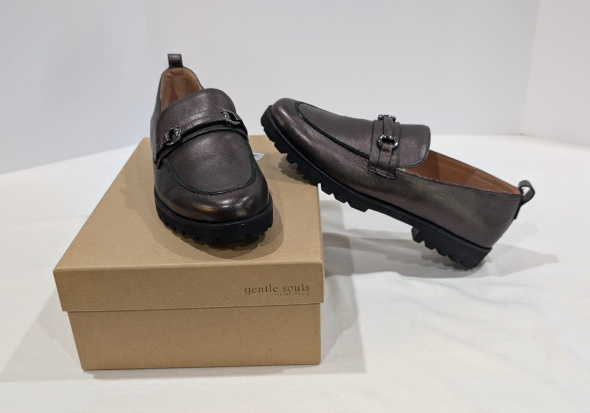 Women's Shoes Gentle Souls Kenneth Cole Eugene Lug Bit Loafer Brown Size 10M NEW