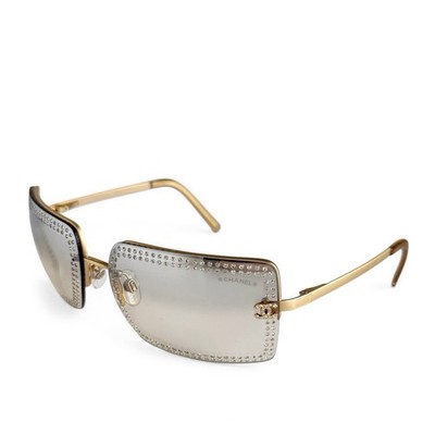 CHANEL Rare Classic Vintage Y2K Crystal CC Logo 4105 Sunglasses | eBay