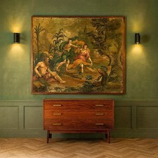 Apollo e Dafne Dipinto Antico Olio su Tela Toscana XVIII Secolo Originale