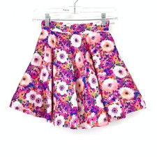 Oscar De La Renta Skirt Girls Size 8 Silk Blend Floral A-Line Pink