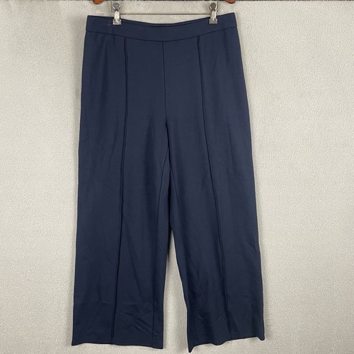 J.Jill Wearever Collection Pull On Wide Leg Ponte Pants Womens M Tall Blue NWT