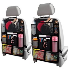 2 Pcs Backseat Car Organizer - Travel-ready 25x17 Inch Pack Of 2 Black