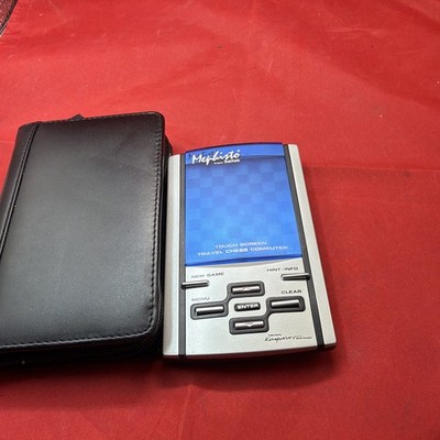 Saitek Cosmic Handheld Chess Computer Portable Touch Screen With Case and Stylus