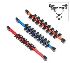 3PC Socket Organizer Sliding Holder Rail Mountable 1/4" 3/8" 1/2" Tool Storage